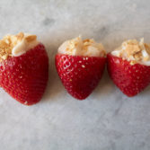 3 strawberry cheesecake bites