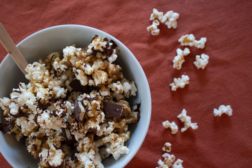 Sunbutter Cup Popcorn in Bowl