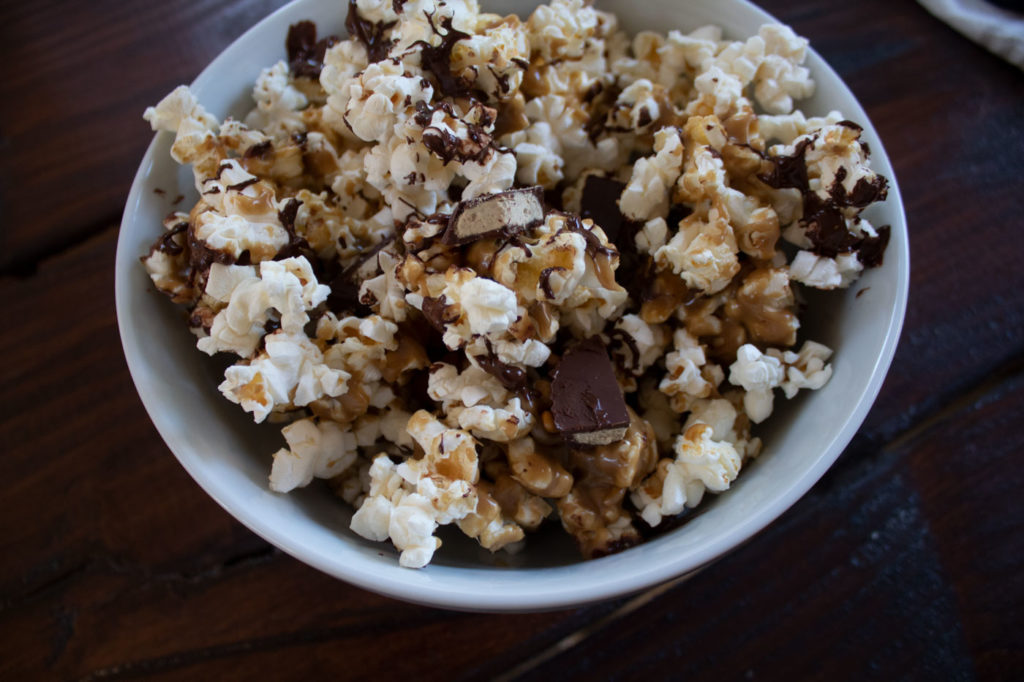 Sunbutter Cup Popcorn in Bowl