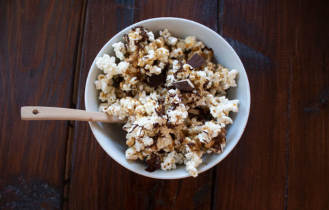 Sunbutter Cup Popcorn in Bowl