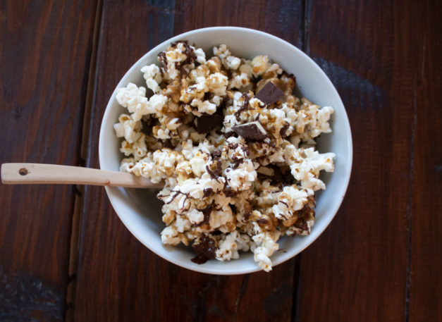 Sunbutter Cup Popcorn in Bowl