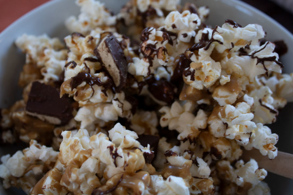 Sunbutter Cup Popcorn in Bowl