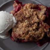 ice cream and berry crisp