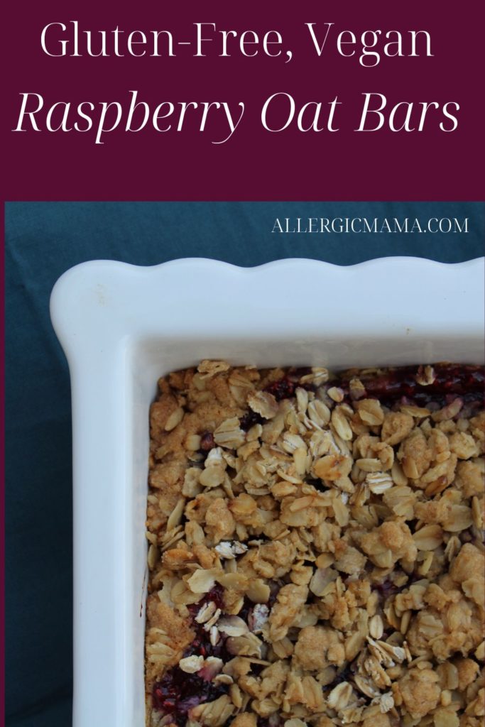 gluten free vegan raspberry oat bars 